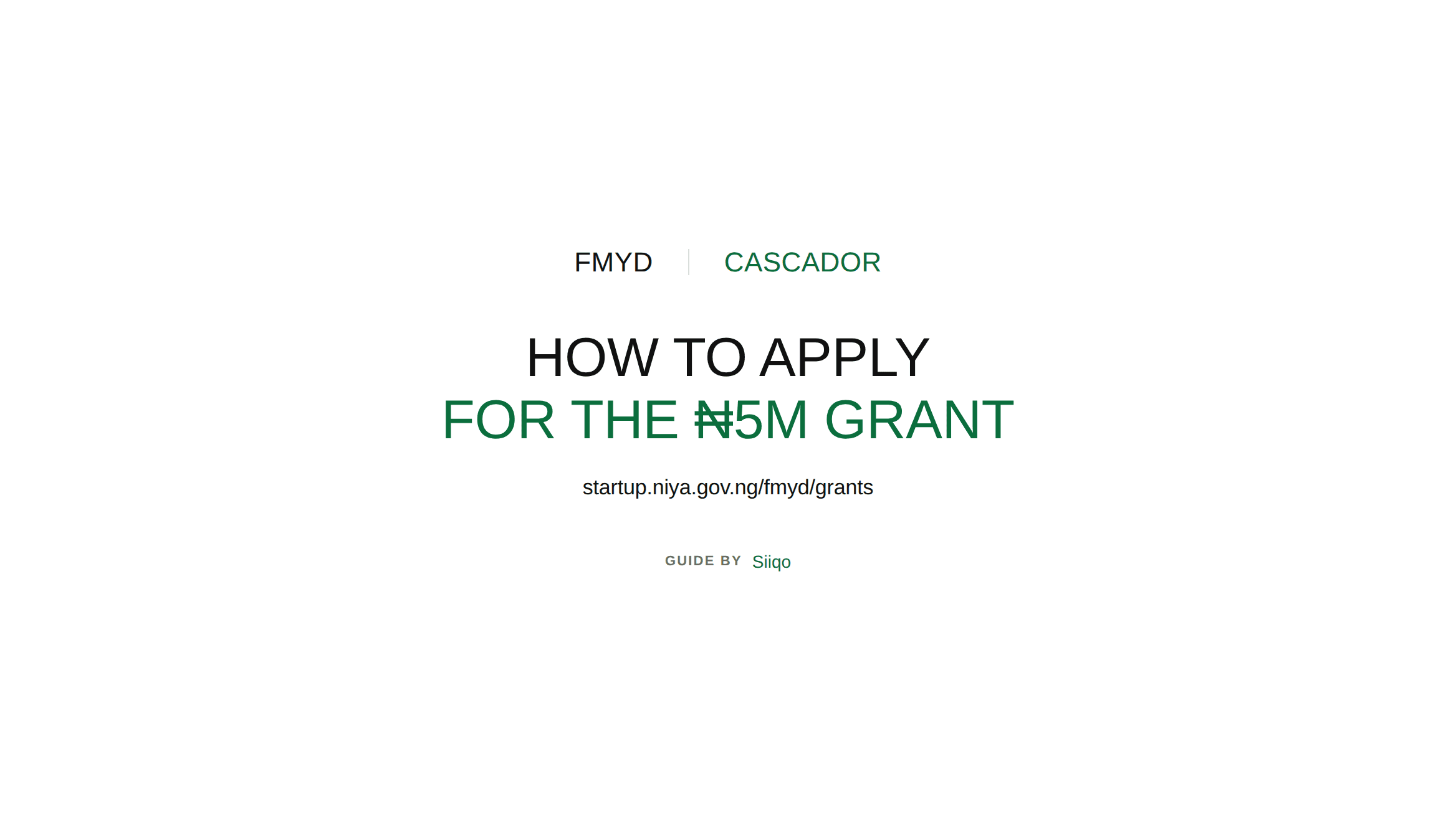 NiYA x Cascador Founders Programme: How to Apply